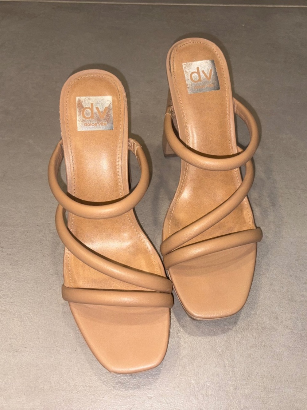 Dolce Vita Nude Strappy Platform Heels - Picture 2 of 4
